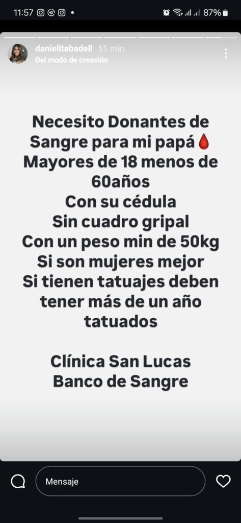 Gaitero Danelo Badell requiere con urgencia donantes de sangre 2 Donantes