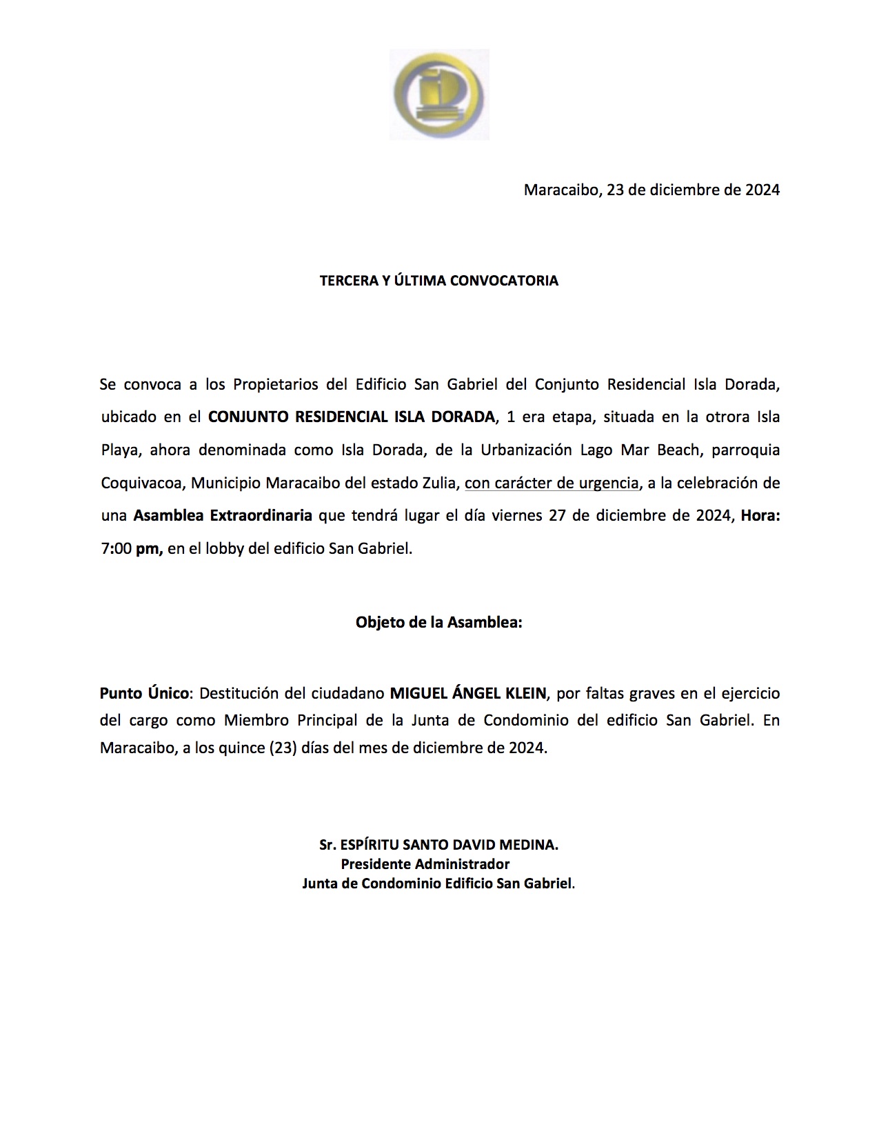 TERCERA CONVOCATORIA1