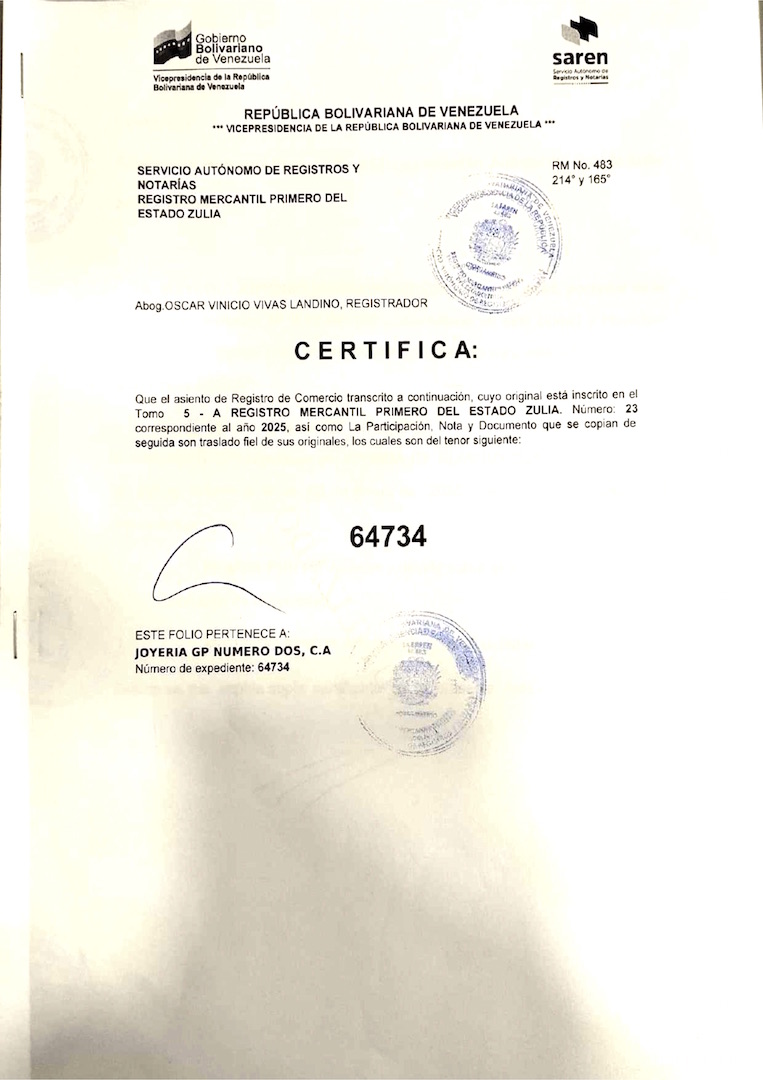 2.4 JOYERIA GP NUMERO DOS C.A