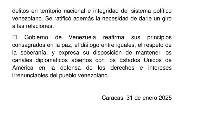 Venezuela entregó seis gringos detenidos luego de la reunión del Presidente Maduro con el enviado de Trump 4 Captura de pantalla 2025 02 01 a las 9.02.36
