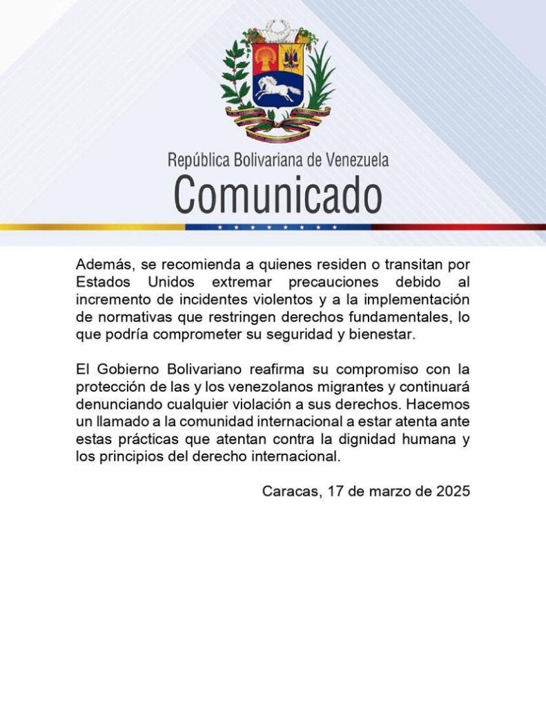 VenezuelaEmiteAlertaDeViaje2