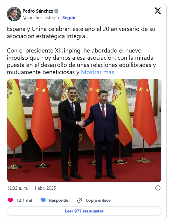 ¿Idilio entre España y China? Las claves del encuentro de Sánchez y Xi 2 Encuentro entre Sanchez y XI