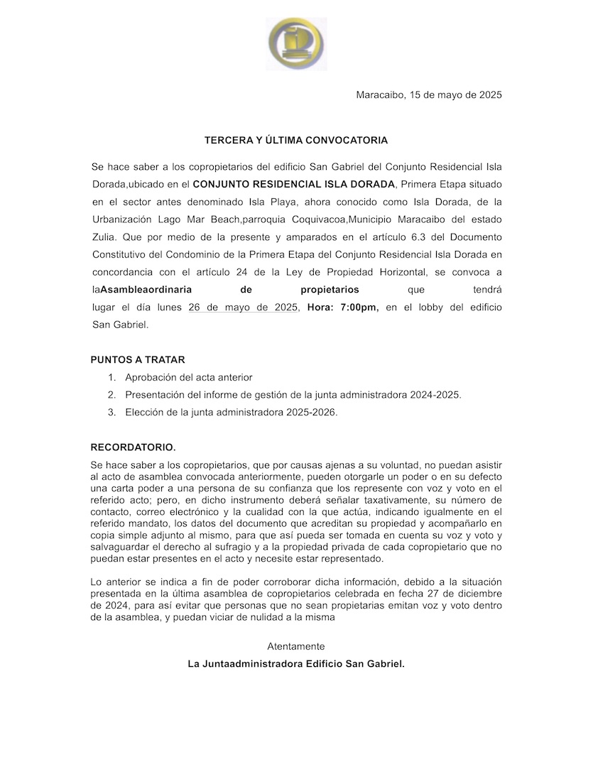 1LhDeMUv tercera y ultima convocatoria
