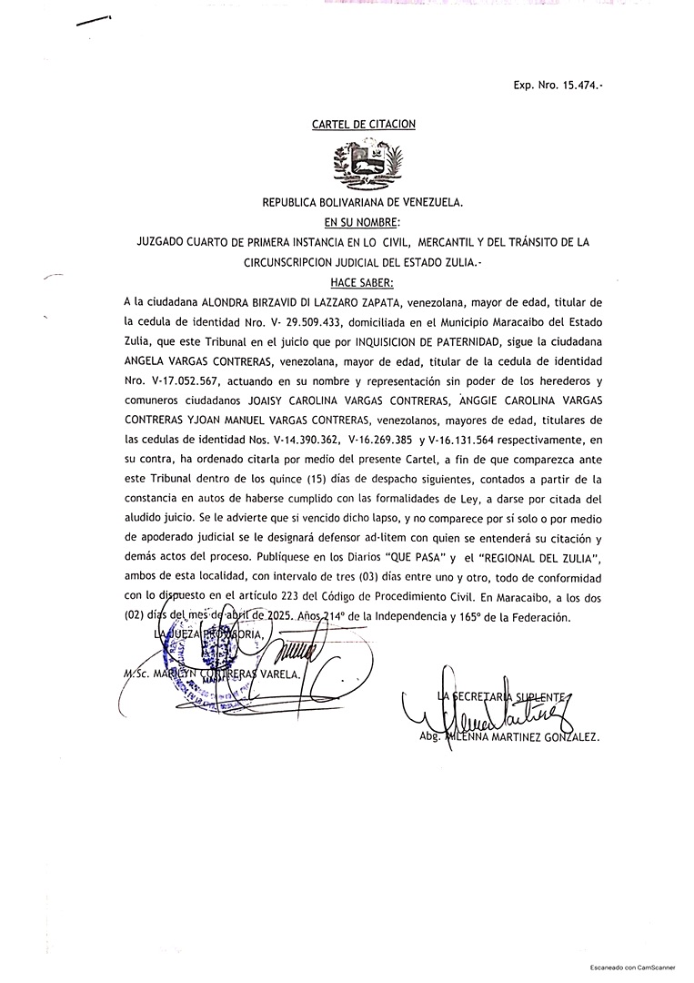 Cartel Citacion de Alondra