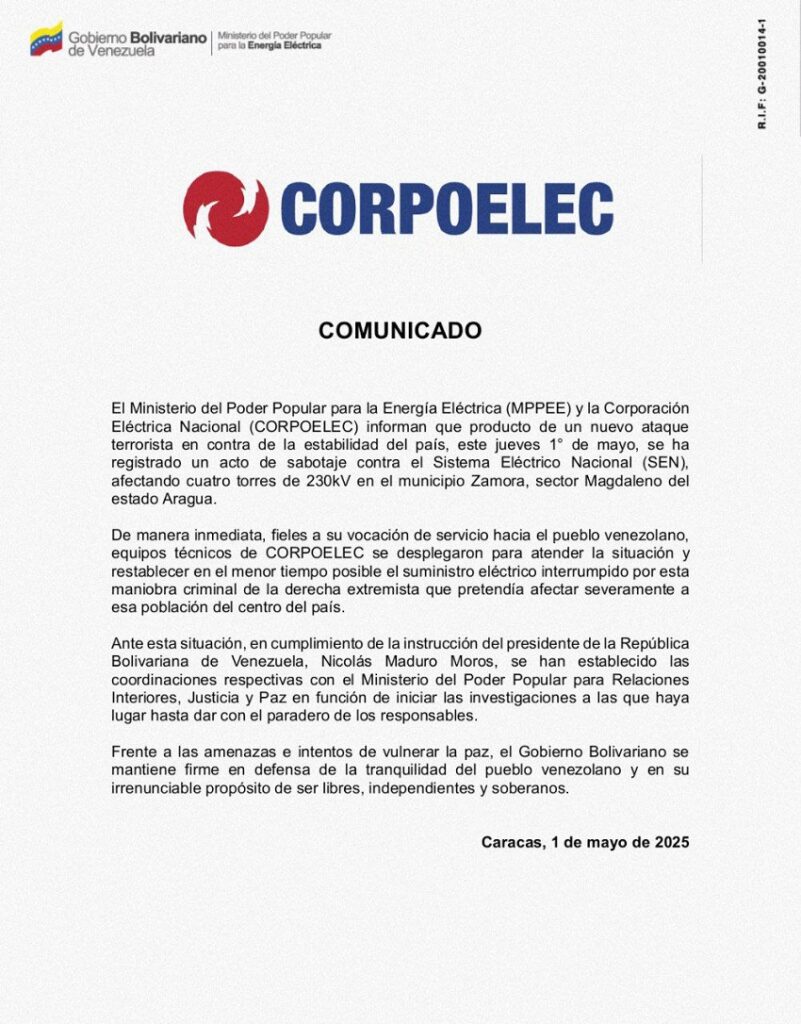 CorpoelecComunicado