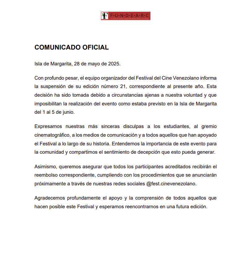 Oficial comunicado