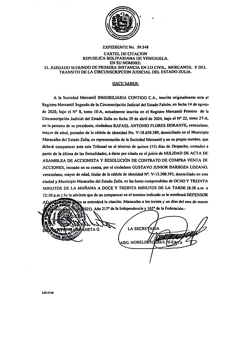 Cartel de citacion exp. 59.548