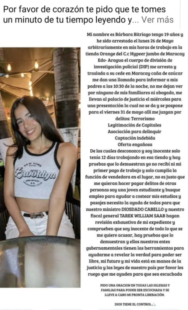 Joven detenida