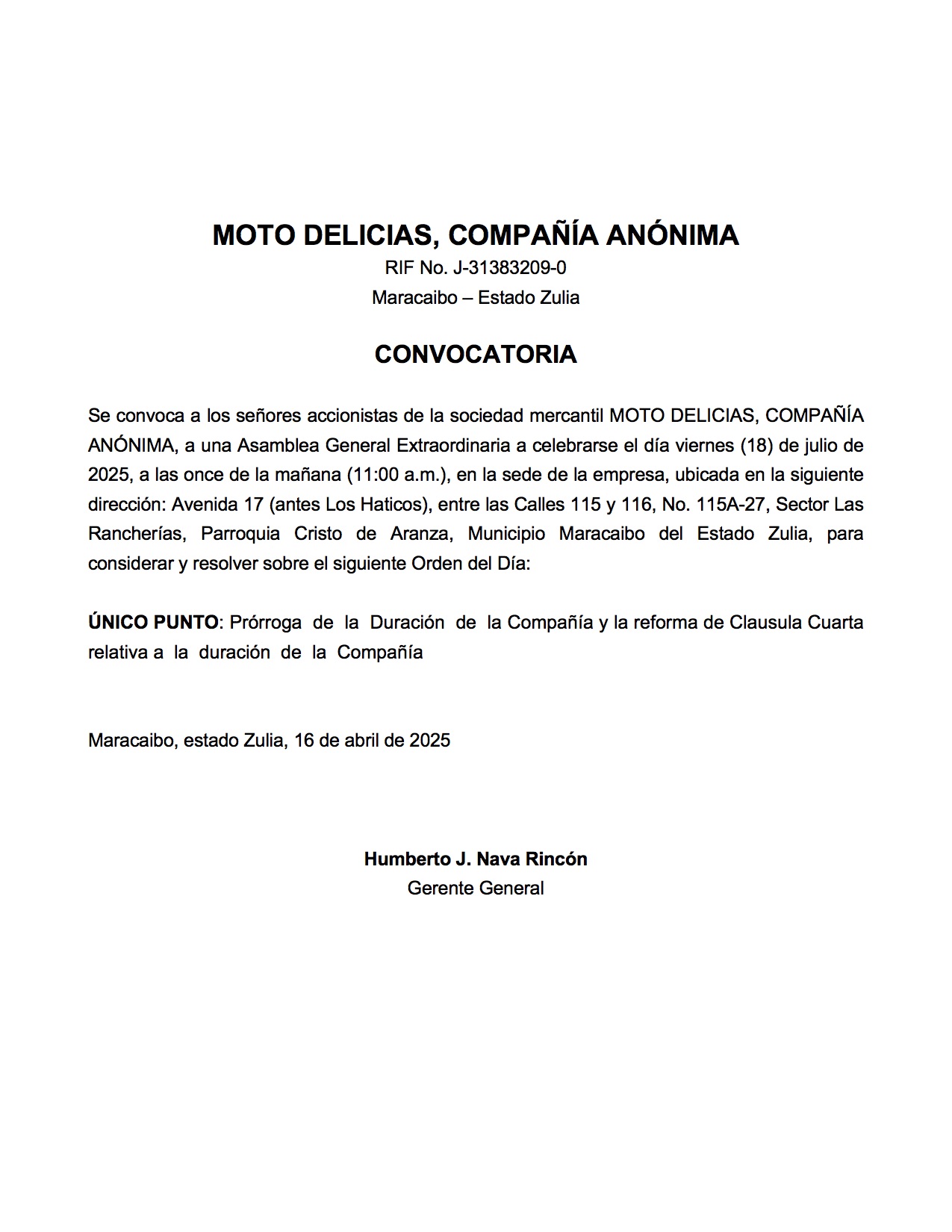 CONVOCATORIA