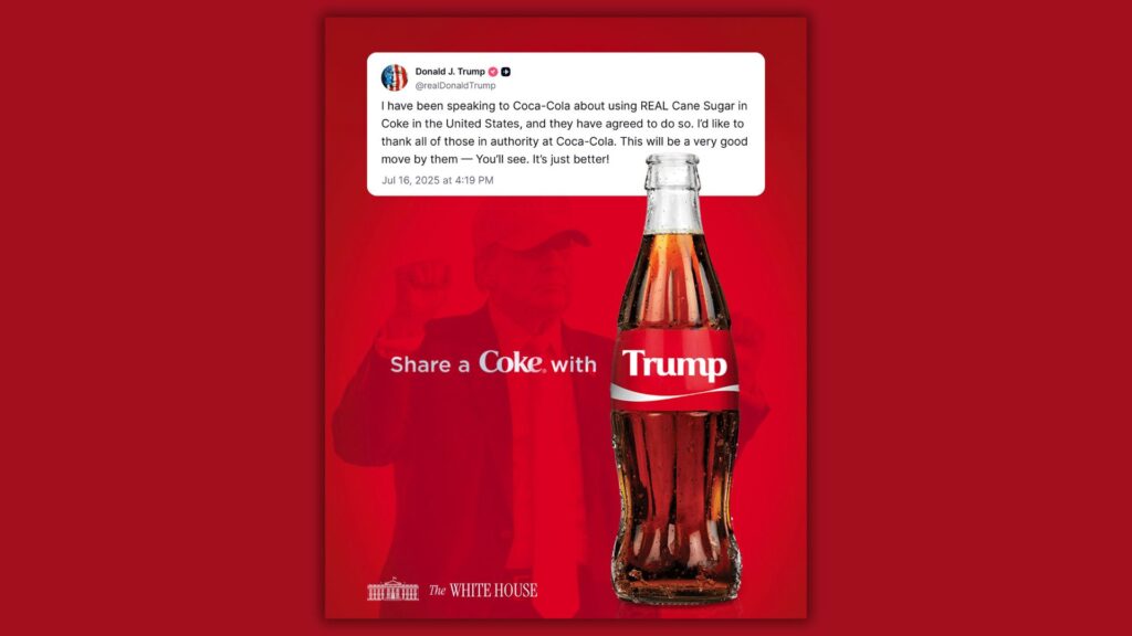 Trump pide a Coca Cola que utilice azúcar de verdad en sus refrescos en EE. UU. 2 Coke Trump