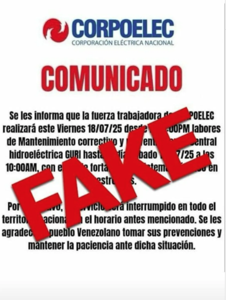 Comunicado de Corpoelec