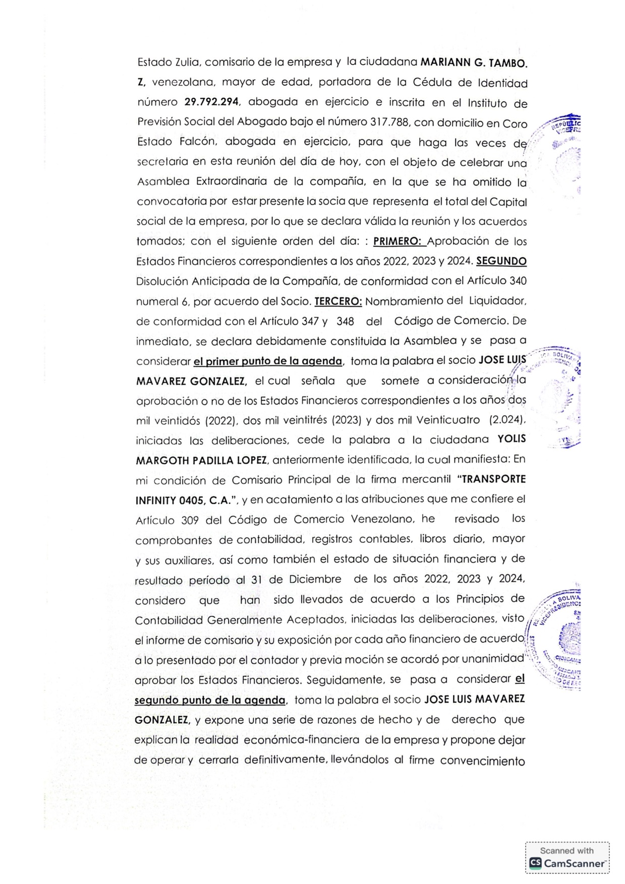 ACTA TRANSPORTE INFINITY2