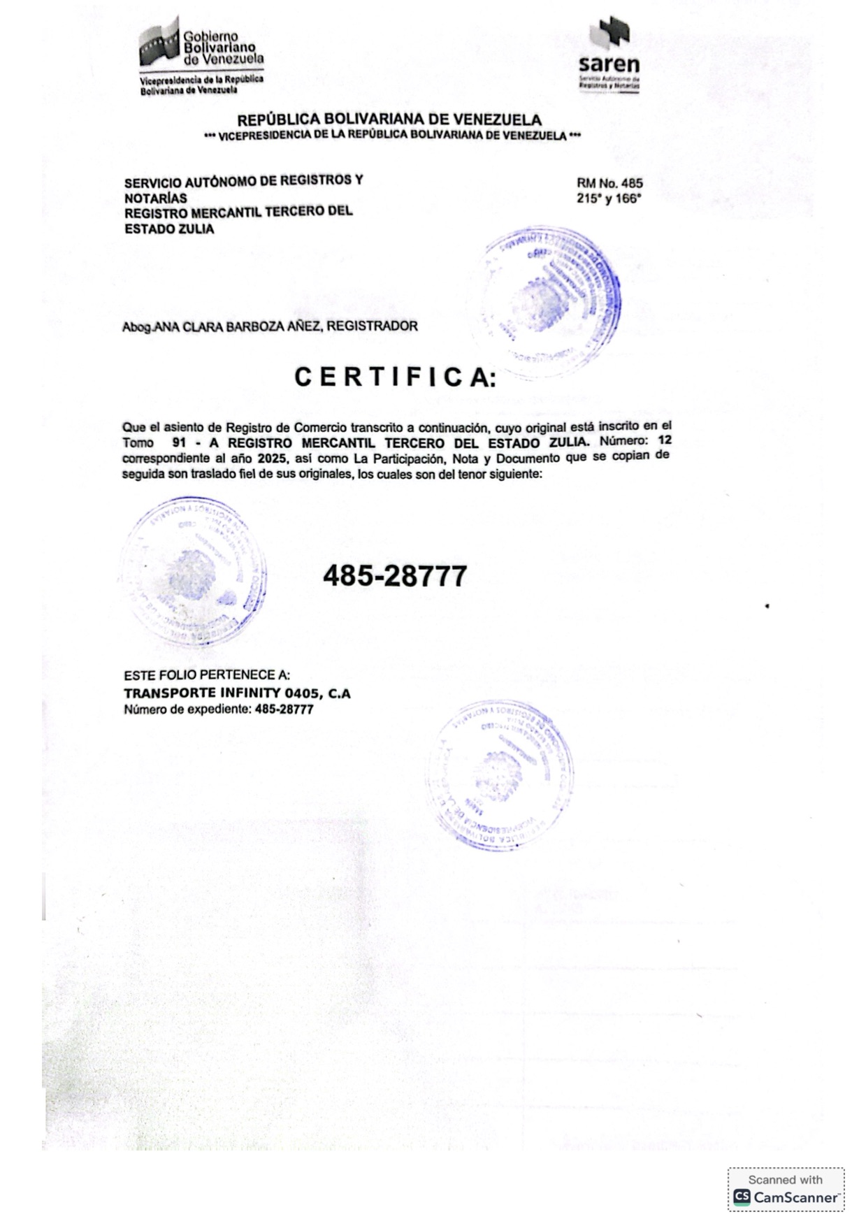 ACTA TRANSPORTE INFINITY6