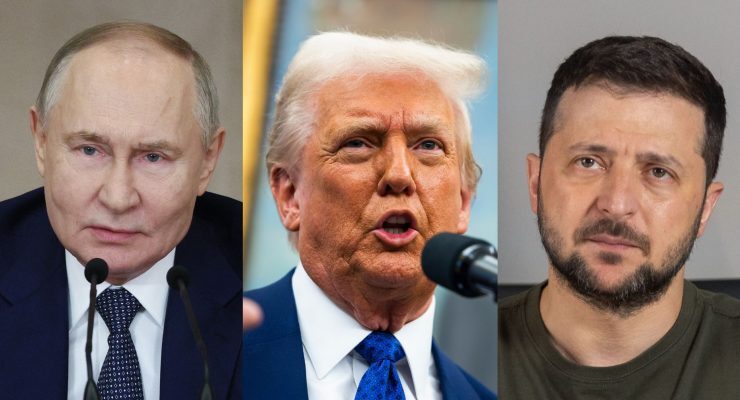Trump insinuó la posibilidad de una reunión trilateral con Putin y Zelenski 1 Trump Putin Zelensky