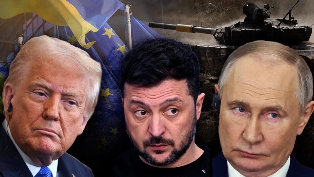 El plan de 28 puntos de Trump para lograr la paz entre Ucrania y Rusia está acechado por la presión de Putin y las exigencias de Zelensky 3 Trump- Zelensky- Putin