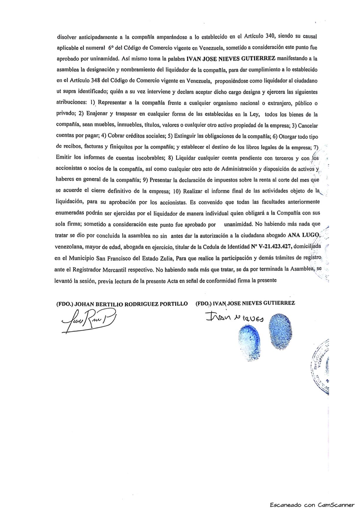 2nda. publicación del Acta de Asamblea General Extraordinaria de Accionistas de Aguacate Store C.A. sobre su disolución 2 Zha5CUUi Disolucion aguacate store2