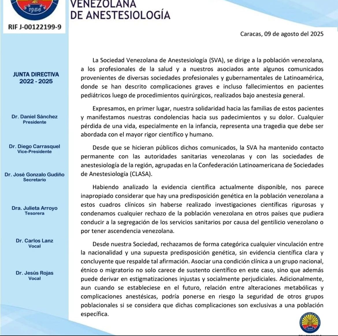 Sociedad Venezolana de Anestesiología pide esclarecer muertes de cinco niños venezolanos en Chile 2 image 78