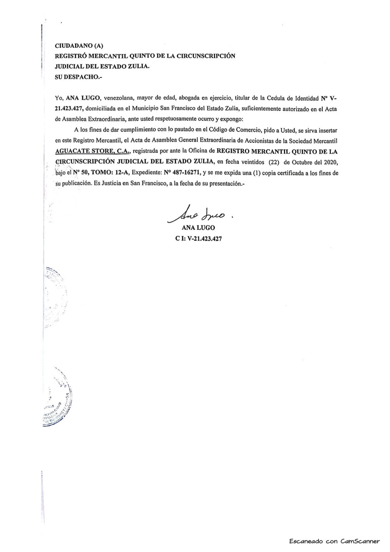 2nda. publicación del Acta de Asamblea General Extraordinaria de Accionistas de Aguacate Store C.A. sobre su disolución 5 pa8l8OVC Disolucion aguacate store5