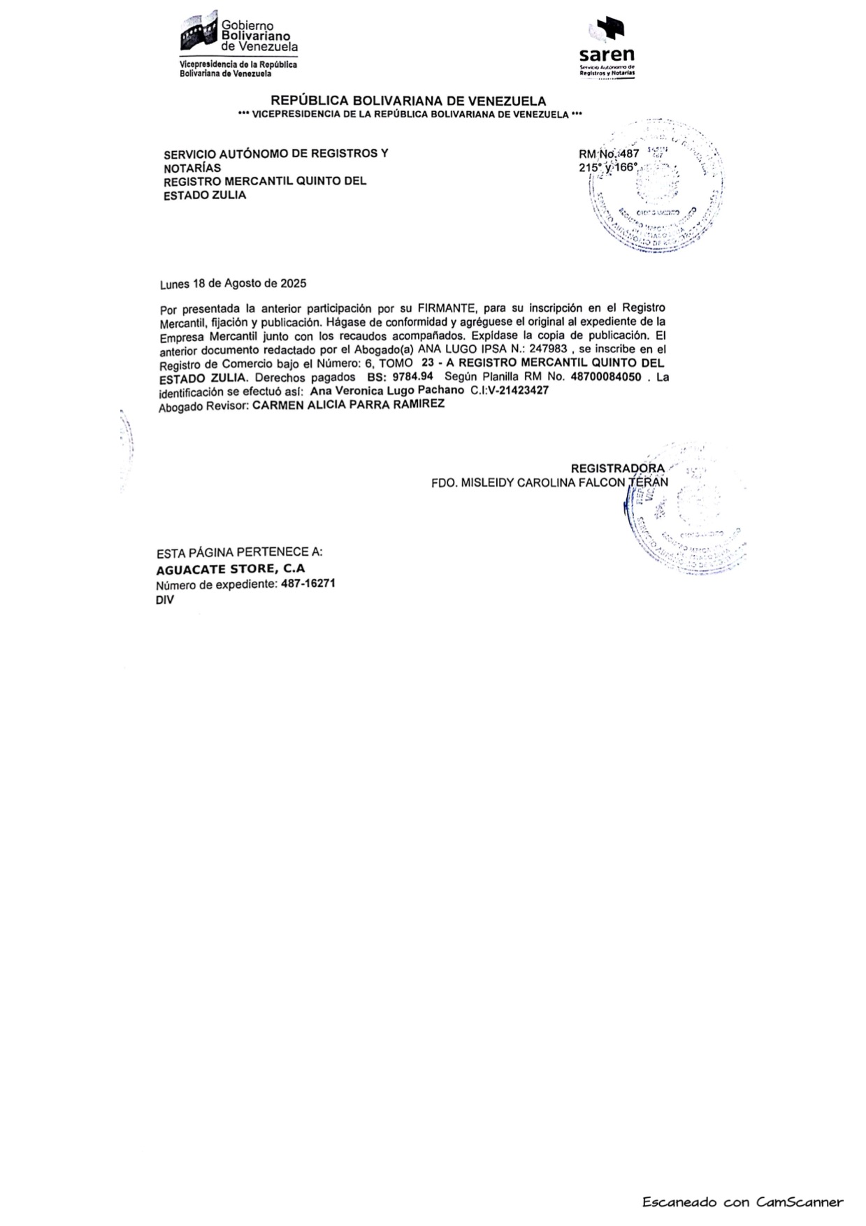 2nda. publicación del Acta de Asamblea General Extraordinaria de Accionistas de Aguacate Store C.A. sobre su disolución 6 vGhgBmlT Disolucion aguacate store6