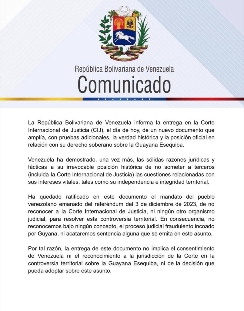 Vicepresidenta Rodríguez entregó ante la CIJ nuevo documento por disputa territorial en el Esequibo 2 whatsapp image 2025 08 11 at 123812 pmjpeg 46190