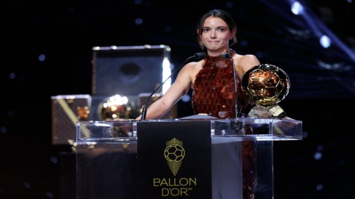 Ousmane Dembélé del PSG alzó su primer Balón de Oro 2 Aitana 1 696x392 1