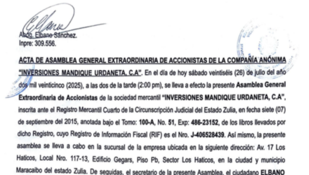 Portada INVERSIONES MANDIQUE URDANETAC.A