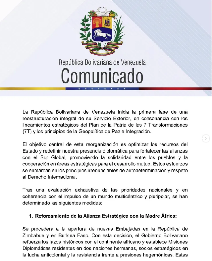 Venezuela cerrará sus embajadas en Noruega y Australia 2 1