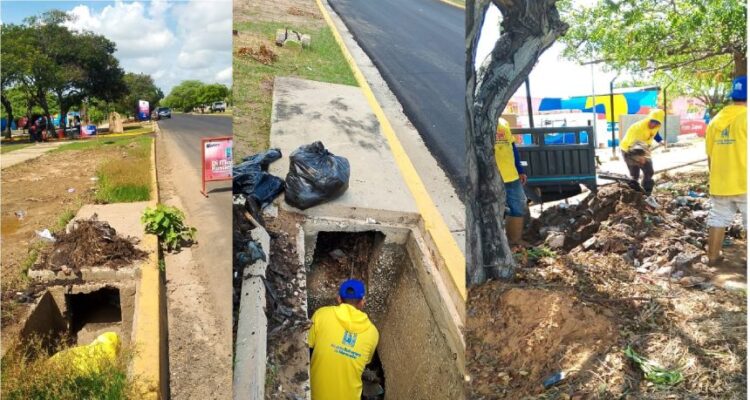 Una tonelada de desechos removió la Alcaldía de Maracaibo de drenajes en la Plaza Zapara 1 Drenaje