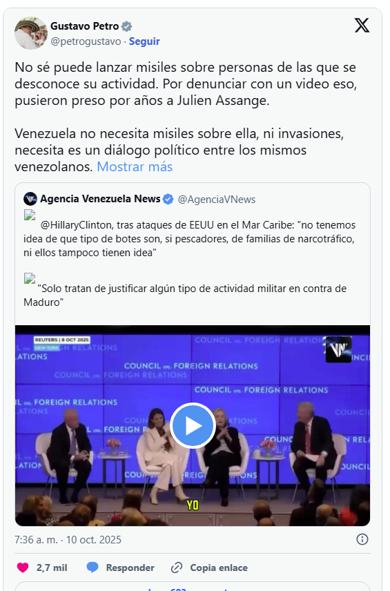 Gustavo Petro: «Venezuela no necesita misiles ni invasiones, sino diálogo político» 2 BQr2luXW Petro G