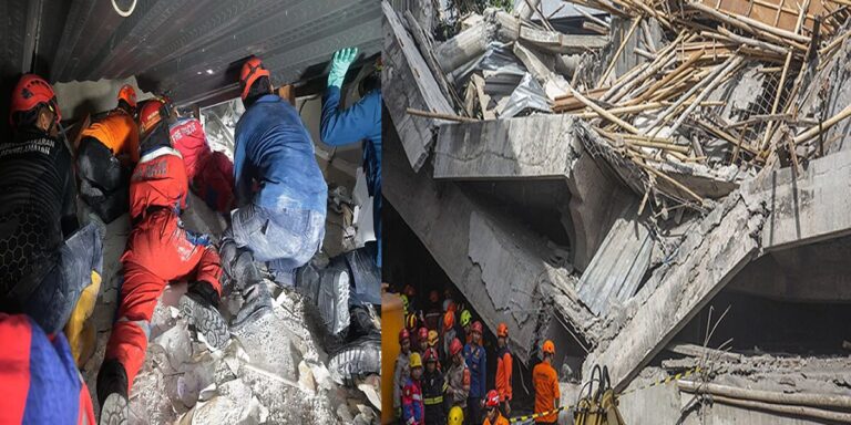 Sigue búsqueda de 91 desaparecidos tras derrumbe de una escuela en Indonesia 2 Derrumbe en escuela dejo un muerto en Indonesia 768x384 1