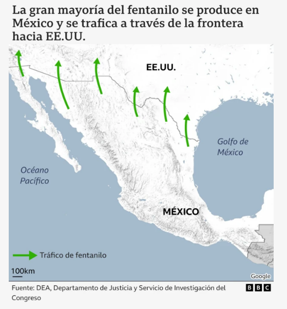 Los mapas que muestran que la DEA tiene clarísimo que la droga llega a EE. UU. por el Pacífico y NO por el Caribe 7 Fentanilo rutas