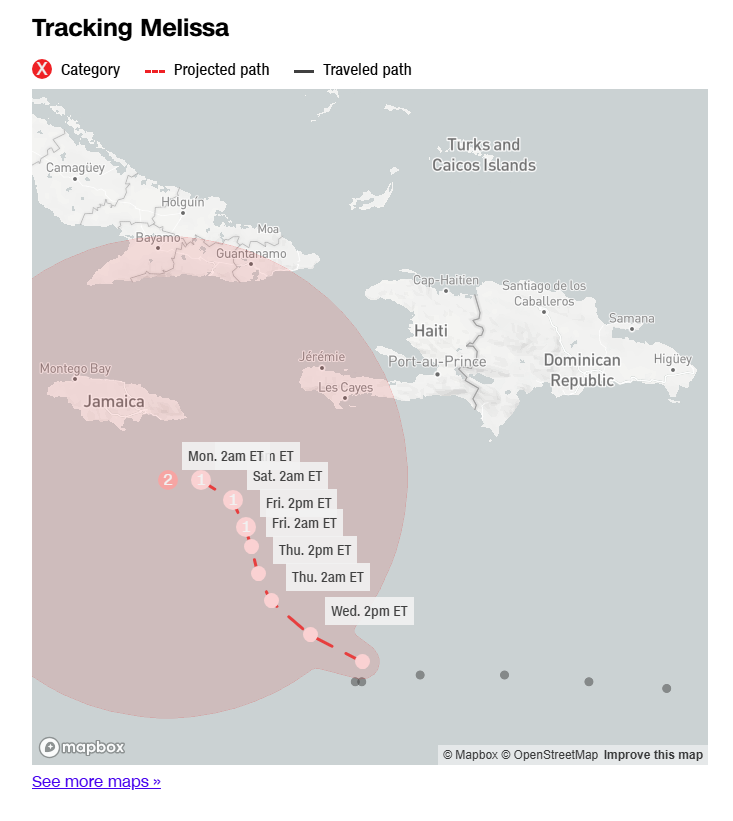 Trayectoria de la tormenta tropical Melissa: ¿dónde está y hacia dónde se dirige? 2 Melissa