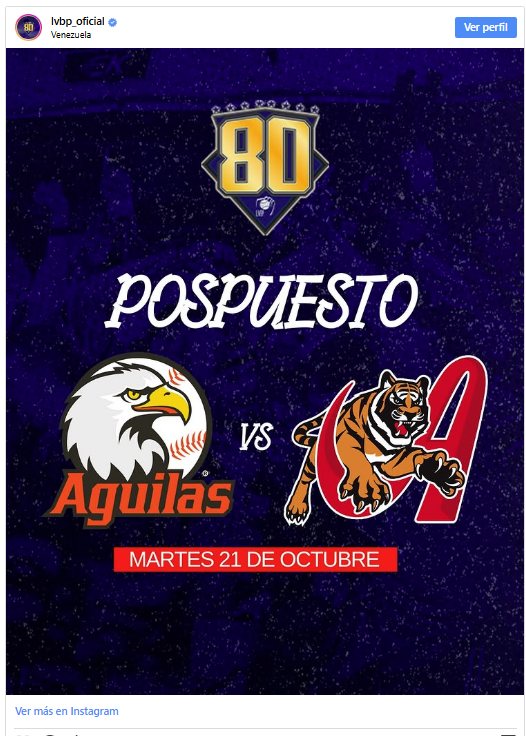 Posponen encuentro entre Águilas y Tigres por complicaciones en el traslado de los rapaces 2 Pospuesto