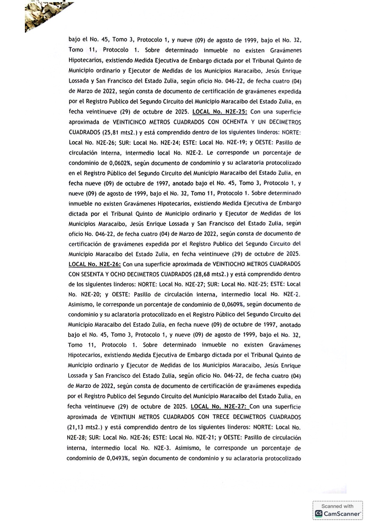3er. Cartel de Remate en el juicio por Cobro de Bolívares por Vía Ejecutiva que sigue la Junta de Condominio del Centro Comercial Galerías Mall en contra del Grupo Palabro C.A. representada por Antonio Papagallo Altomare 12 12