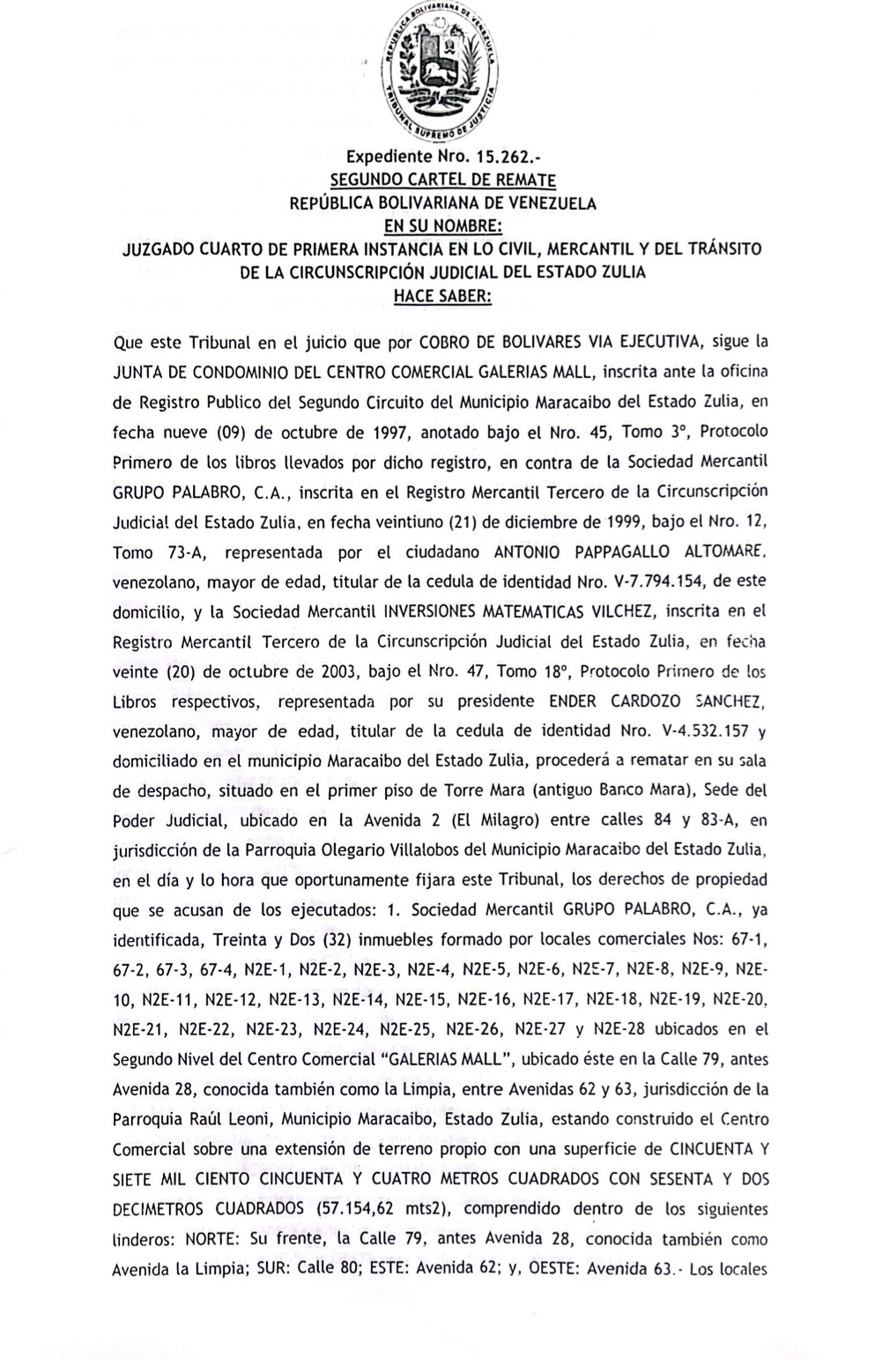 2do Cartel Remate Galerias1