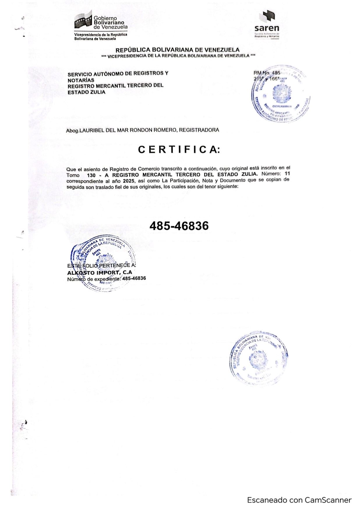 Publicación del Acta de Asamblea General Extraordinaria de Accionistas de Alkosto Import C.A. sobre su Disolución 5 Al Kosto Import5