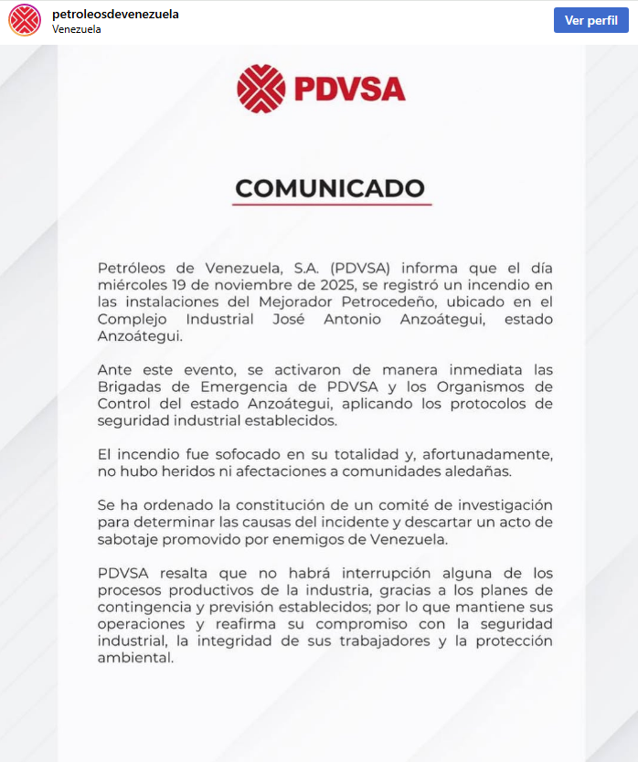 Comunicado PDVSA