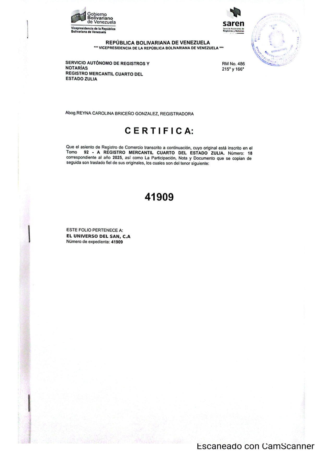 1era.Publicación del Acta de Asamblea General de Extraordinaria de Accionistas de El Universo del San C.A con ocasión de su Disolución 5 EL UNIVERSO DEL SAN5