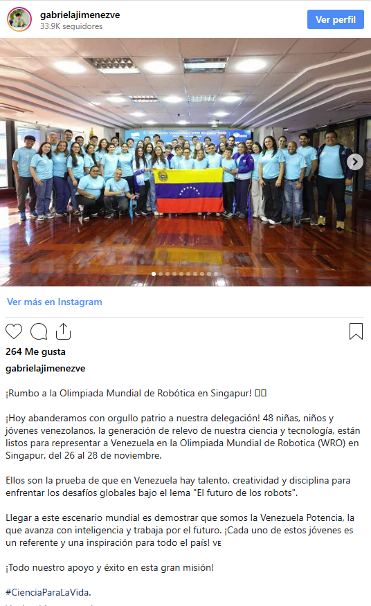 Venezuela rumbo a la Olimpiada de Robótica 2025 en Singapur 2 Olimpiada