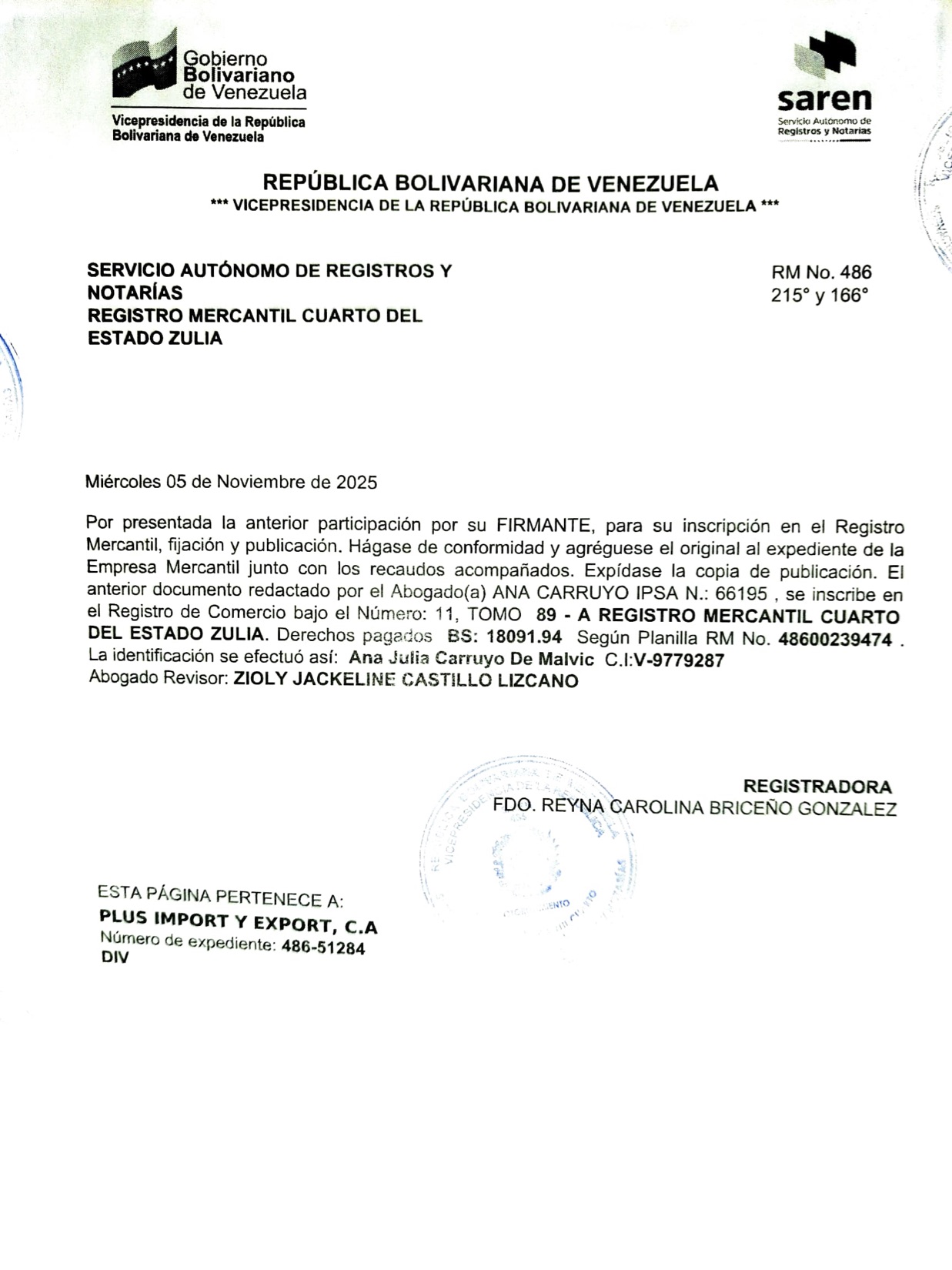 Plus Import y Export C.A.3