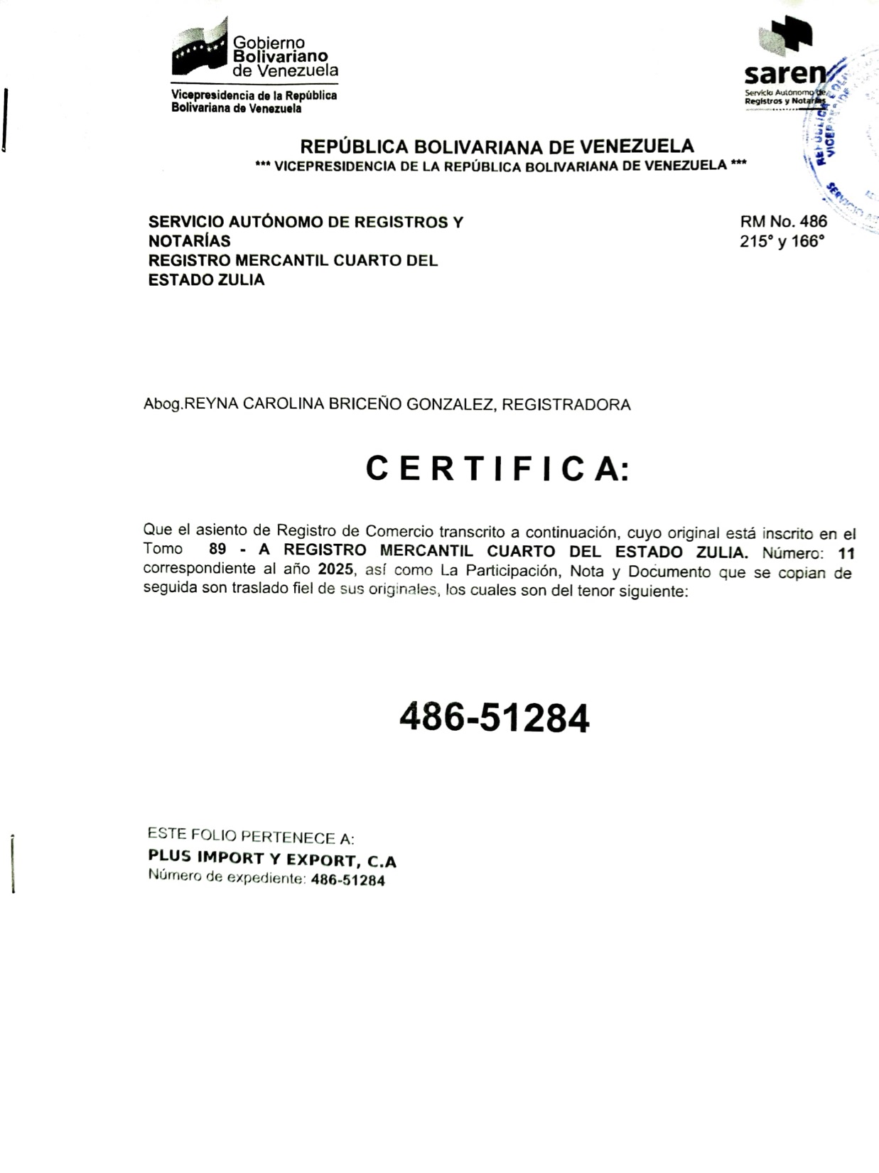 Plus Import y Export C.A.4