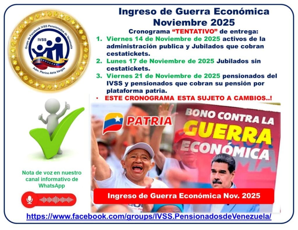Bono de Guerra Económica de noviembre: estas son las fechas probables de pago 2 WhatsApp Image 2025 11 13 at 4.06.34 PM 1024x791 1