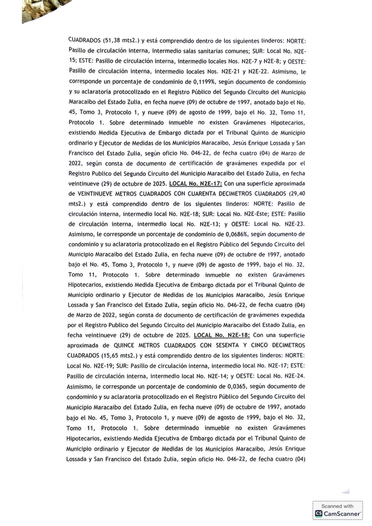 3er. Cartel de Remate en el juicio por Cobro de Bolívares por Vía Ejecutiva que sigue la Junta de Condominio del Centro Comercial Galerías Mall en contra del Grupo Palabro C.A. representada por Antonio Papagallo Altomare 9 h2xdTWnv 9