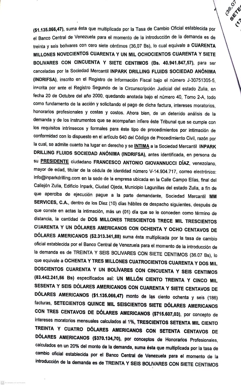 3er. Cartel de Intimación a Francesco Antonio Giovannucci Díaz representante de Inpark Drilling Fluids S.A. al juicio por Cobro de bolívares 2 4ba58a8d 7c6c 48ae a7de c949715337aa