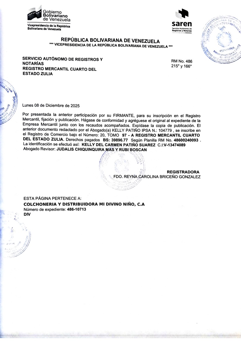 3era. Publicación del Acta de Asamblea General Extraordinaria de Accionistas de Colchonería y Distribuidora Mi Divino Niño C.A. por su Disolución 5 Acta Colchoneria Mi Divino Nino 5