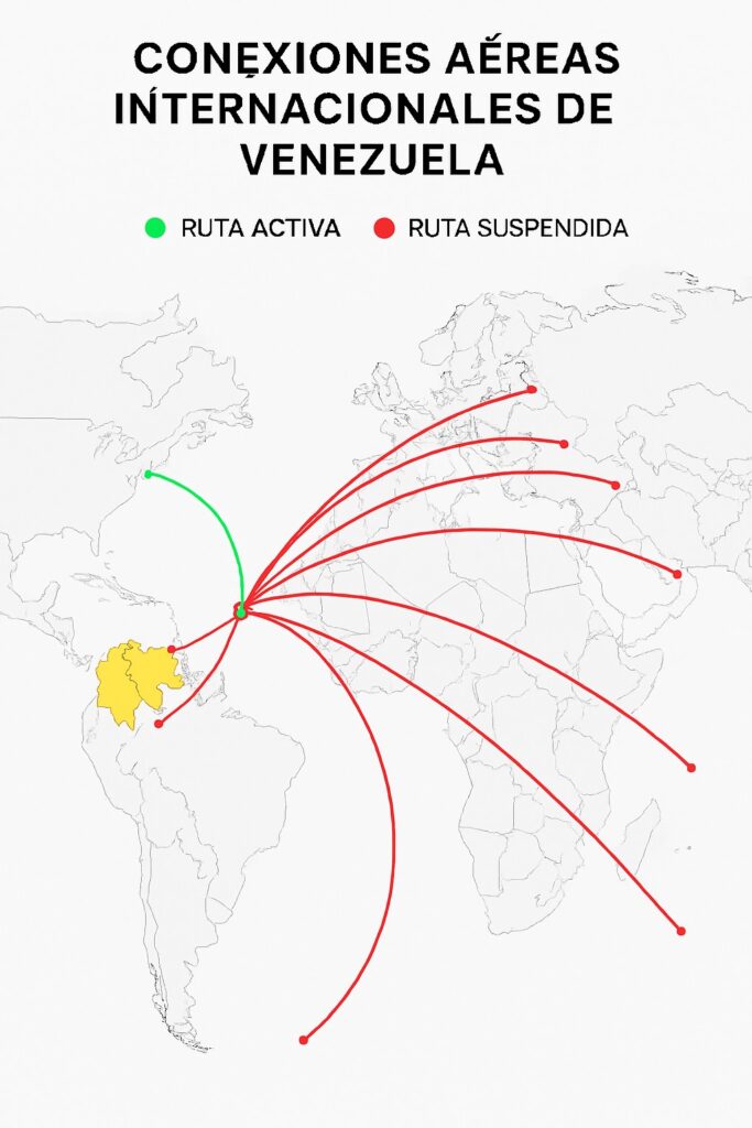 Pasajeros venezolanos pagan un alto precio por el bloqueo aéreo impuesto por Trump 2 CONECTIVIDAD AEREA DE VENEZUELA