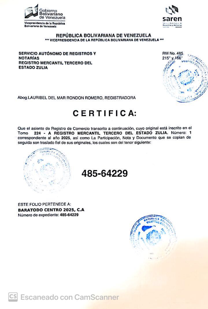Acta de Asamblea General Extraordinaria de Accionistas de Baratodo Centro 2025 C.A. sobre su Disolución 5 CamScanner 19 12 25 10.15n 1
