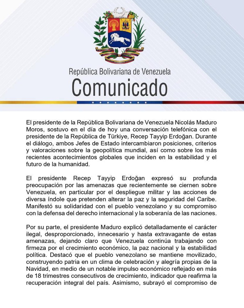 Maduro y Erdogan acuerdan restablecer la operaciones aéreas de Turkish Airlines en Venezuela 2 Captura de pantalla 2025 12 07 a las 12.15.44