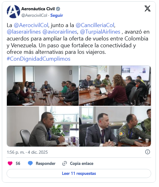 Colombia trabaja con aerolíneas venezolanas para ampliar vuelos entre ambos países 2 Colombia
