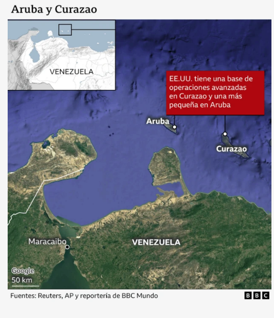 Los mapas que muestran las islas caribeñas que están ayudando a EE. UU. en sus operaciones militares contra lanchas de presuntos narcos 3 Curazao